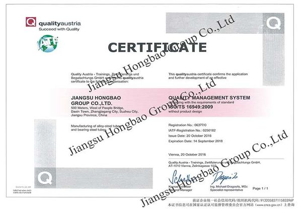 China Jiangsu Hongbao Group Co., Ltd. certificaciones